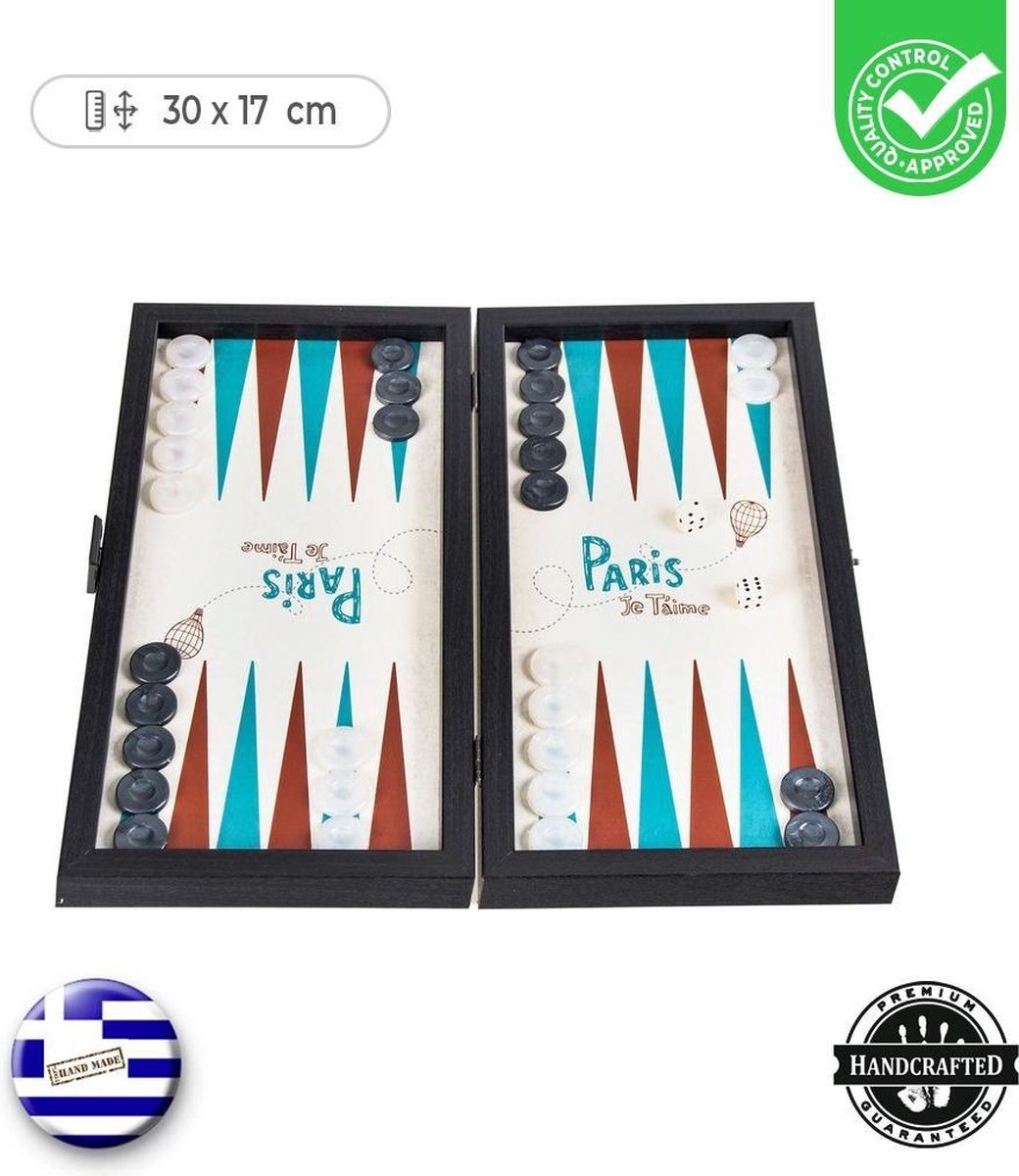 Paris Backgammon set - Prachtig thematisch - 30x17 cm  Top Kwaliteit