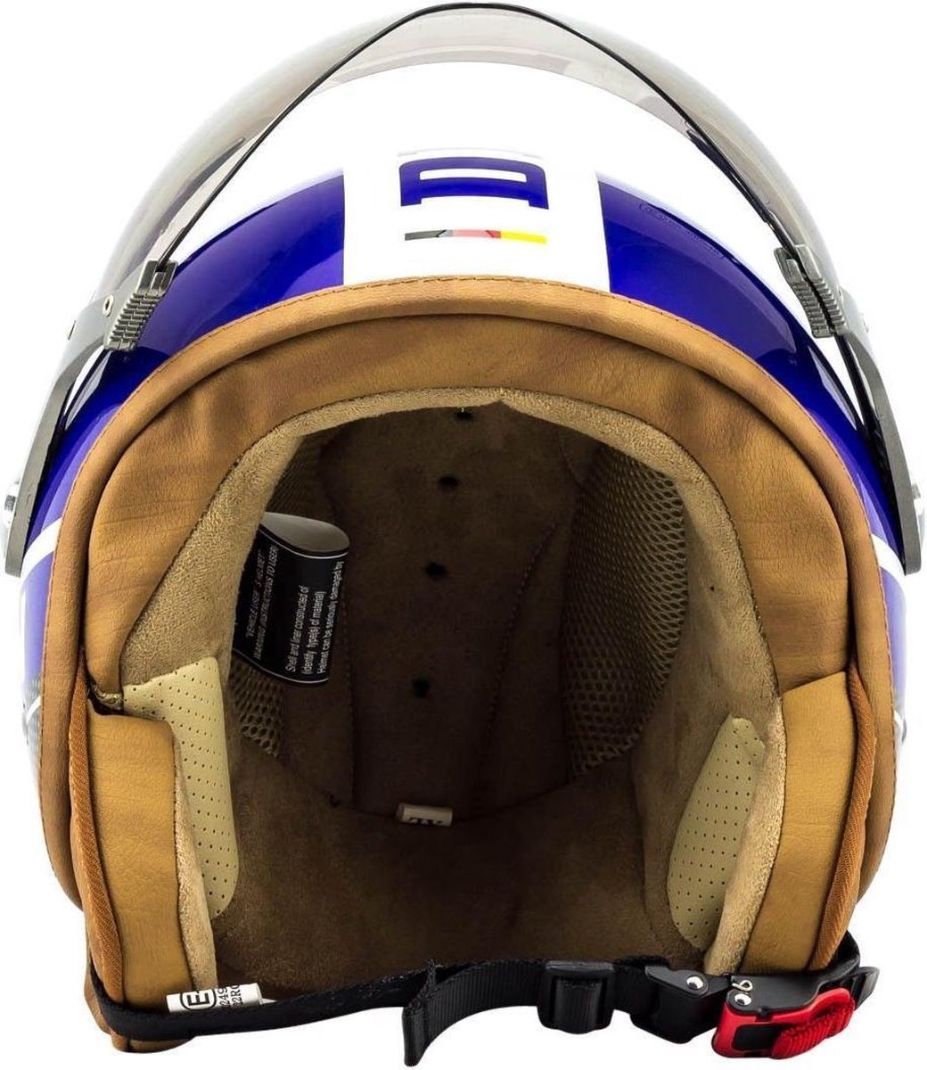SOXON SP-326 PLUS Blauw  jethelm XS 53-54cm hoofdomtrek