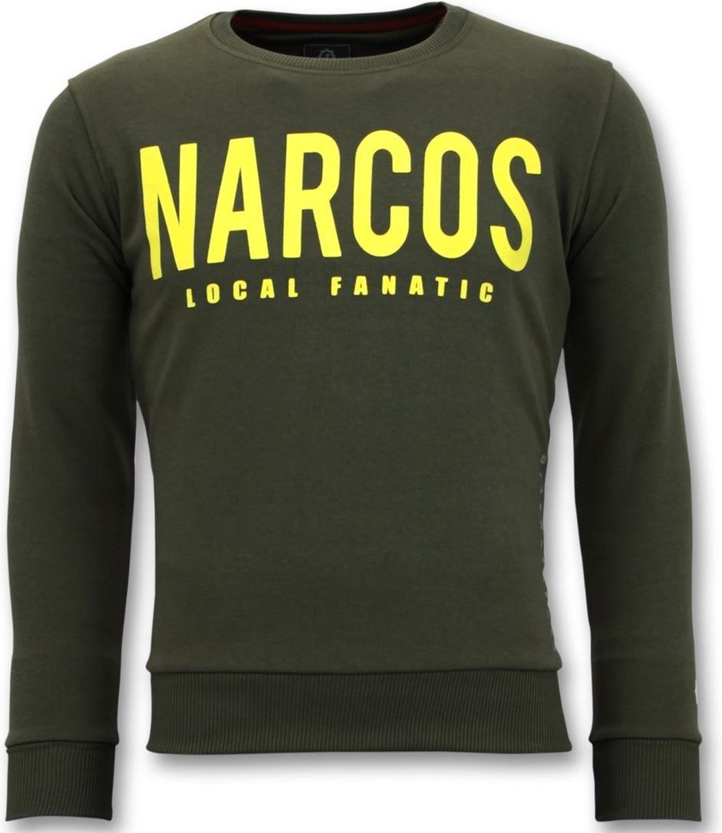 Local Fanatic Exclusieve Sweater Mannen - Narcos Trui - Groen - Maten: S