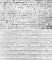 PVC achtergrond voor fotografie - Bakstenen - Wit en lichtgrijs - Dubbelzijdig - Food en product fotografie - Waterproof - 58 x 86 cm