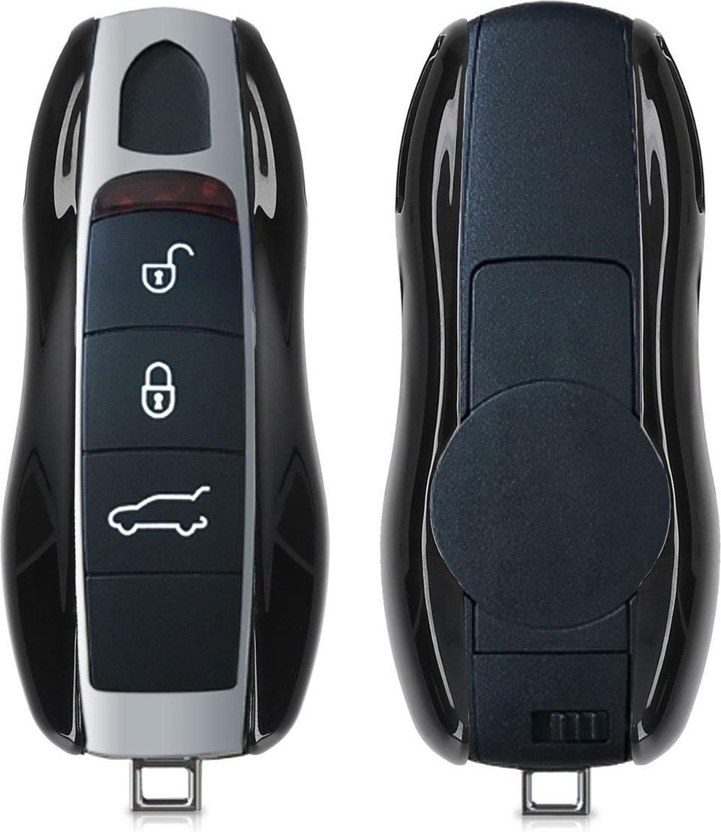 kwmobile autosleutelhoes voor Porsche 3-knops autosleutel (alleen Keyless) - Harcover sleutelhoes in zwart