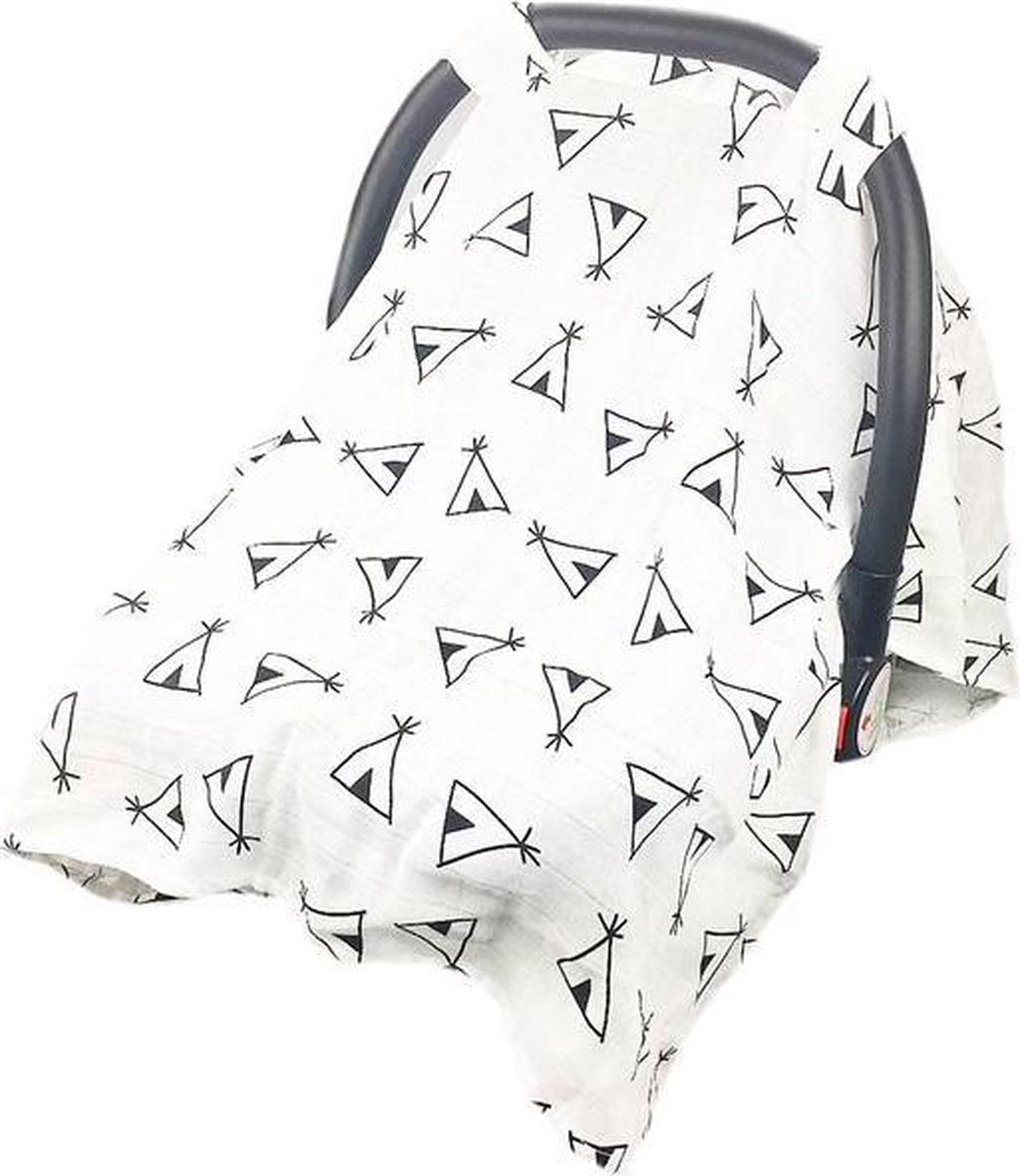 JillyBee - Maxicosi - Hydrofiele Doek - Hydrofiel - Doek - Tipietent - Wit - Zwart