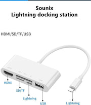 Sounix Lightning docking station voor Apple-HDMI 2K@60Hz- SD/TF - USB