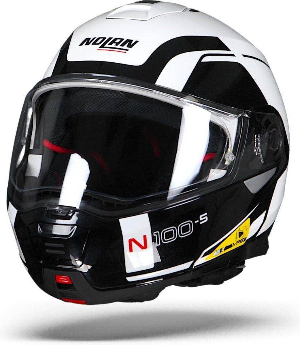 Nolan N100-5 Consistency Metal Wit N-Com 019 Systeemhelm - Motorhelm - Maat L