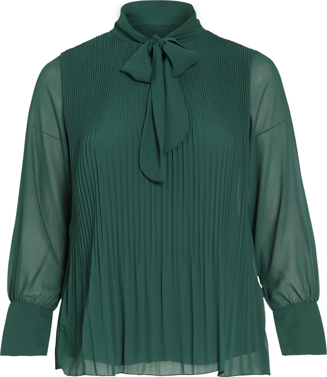 Paprika Dames Plisséblouse met strikkraag - Maat 7XL (54)