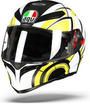 Agv K-3 SV Avior Mat Wit Lime Integraalhelm - Motorhelm - Maat XS