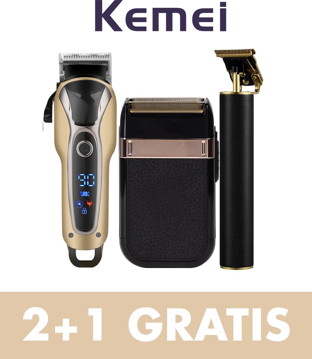 Kemei-Professioneel Kappersset+ Baardtrimmer Kado Twv €17