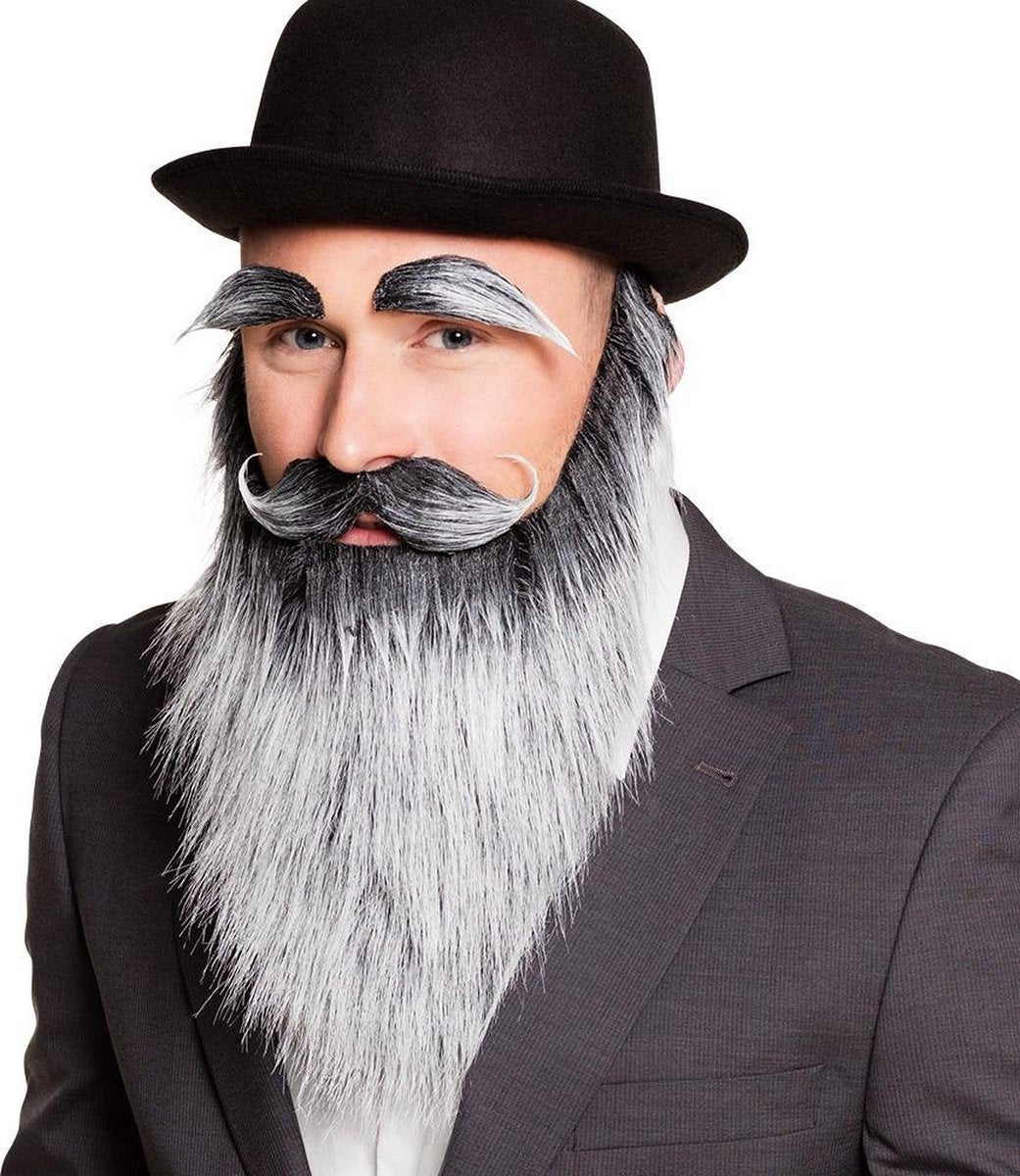 Set Baard Oude man met wenkbrauwen en snor