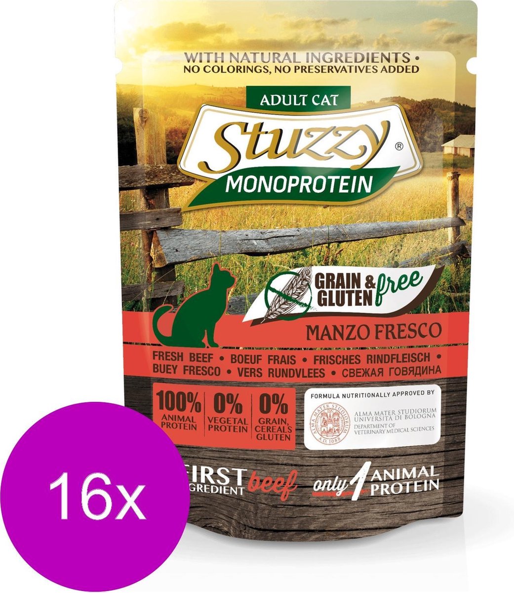 Stuzzy Monoproteïne - Rund - 16 stuks à 85 gram