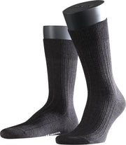 FALKE Bristol Pure HerenSok 14415 - Grijs 3080 anthra.mel Heren - 47-48