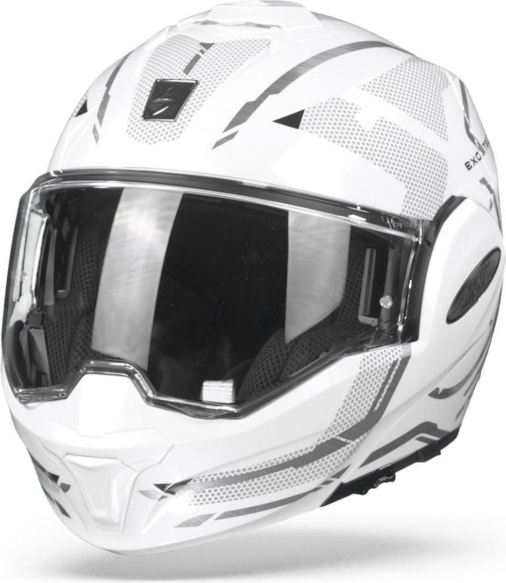 Scorpion EXO-Tech Square Pearl White Silver  XL