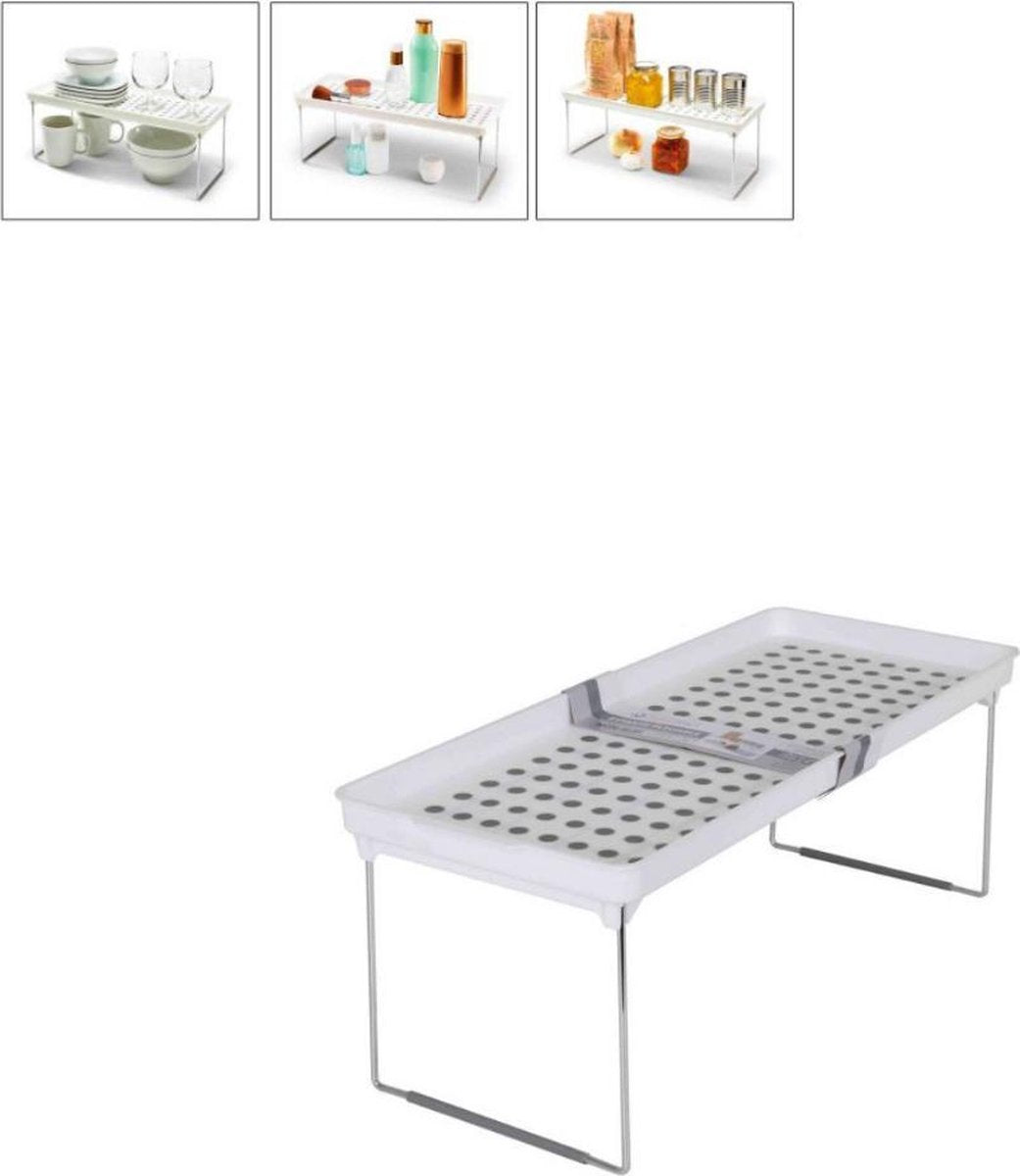 Opbergplank - Opbergrek - Antislip - Vouwplank - Plank - Kunststof - Gootsteen organizer - Organizer - Aanrecht - Keukenkast - Bordenrek - Bordenstandaard - Houder