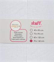 Steff - hoeslaken 70x140 cm - jersey katoen set van 2 wit + wit met kwaliteitslabel OEKO-Tex standard 100