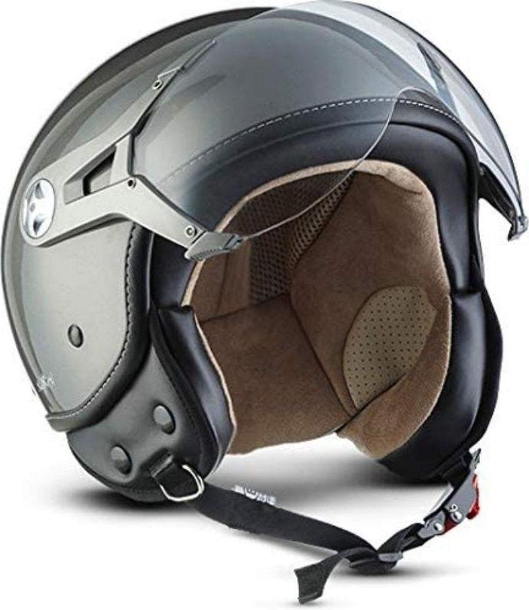 SOXON SP-326 Mono Grijs Scooterhelm