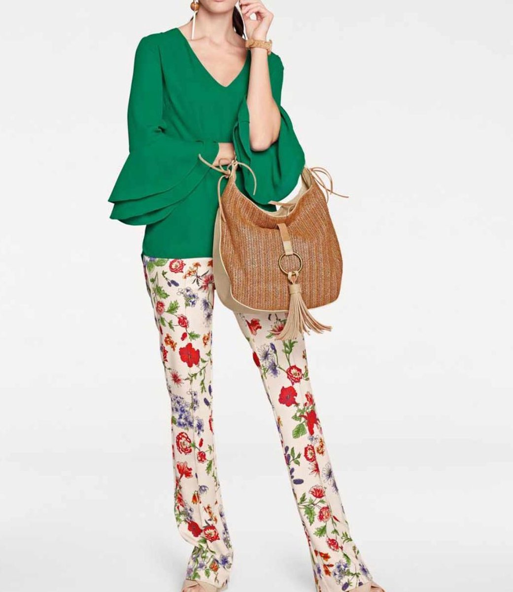 Kleurrijke Designer Dames Print Broek van Duitse modehuis Rick Cardona