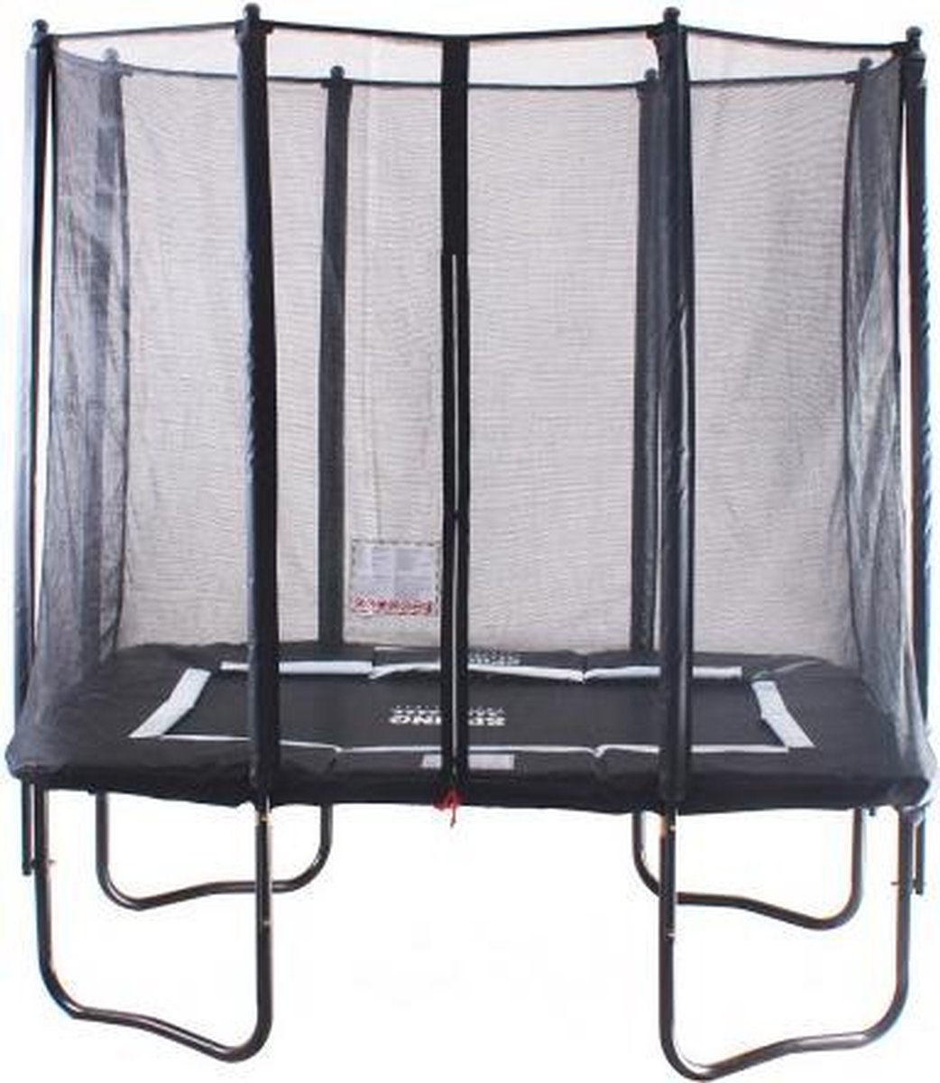 SPRING Trampoline 153 cm x 214 cm (5x7ft) Rechthoekig met veiligheidsnet - Black Edition - zwarte rand
