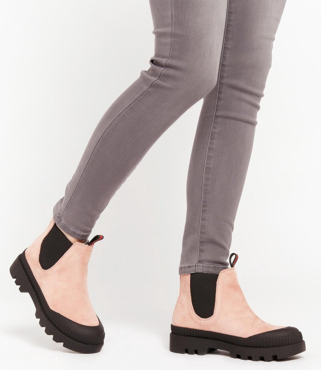 Chelsea boots met profielzool - Roze