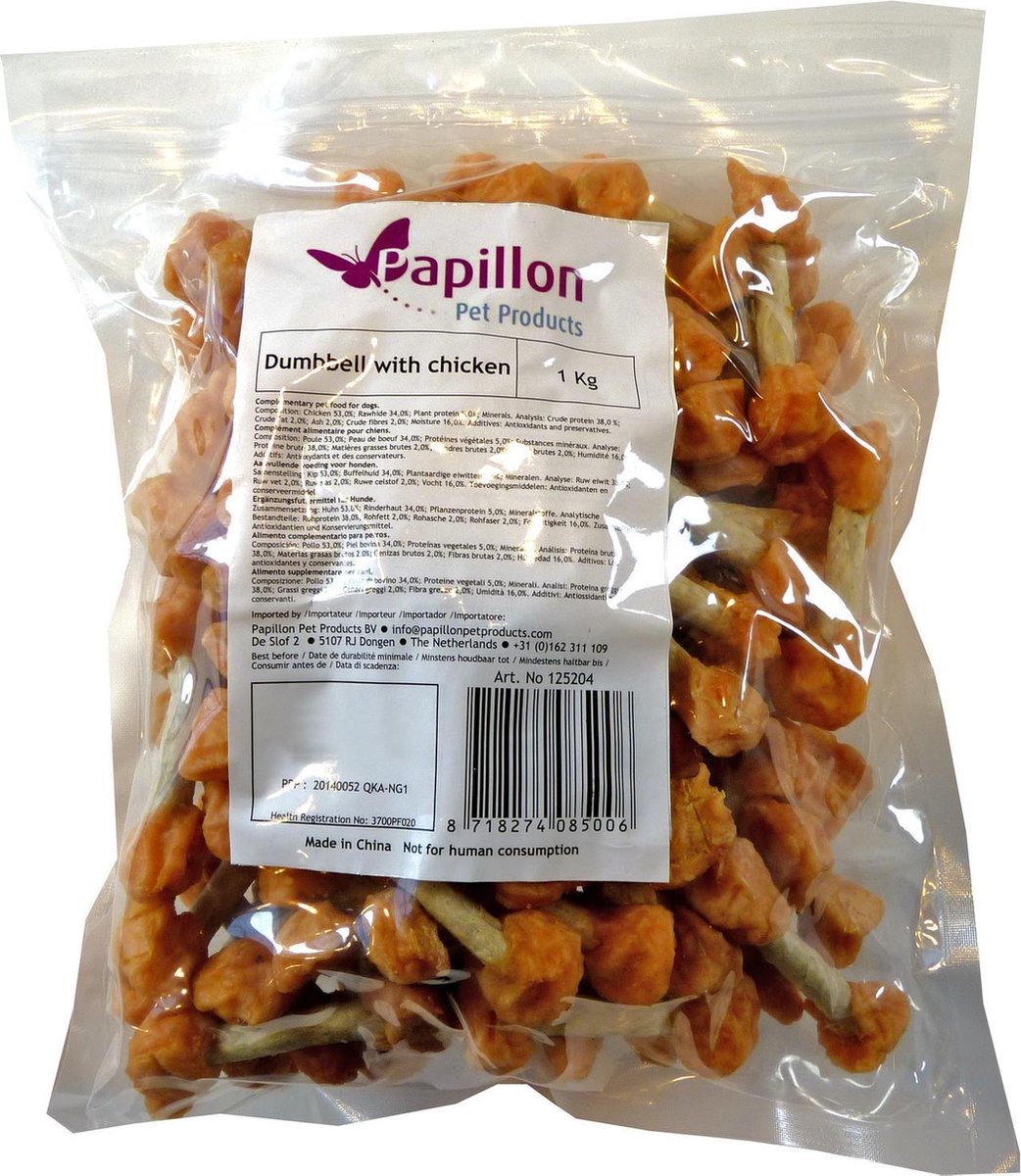 Hondensnack  halter met kip 1kg