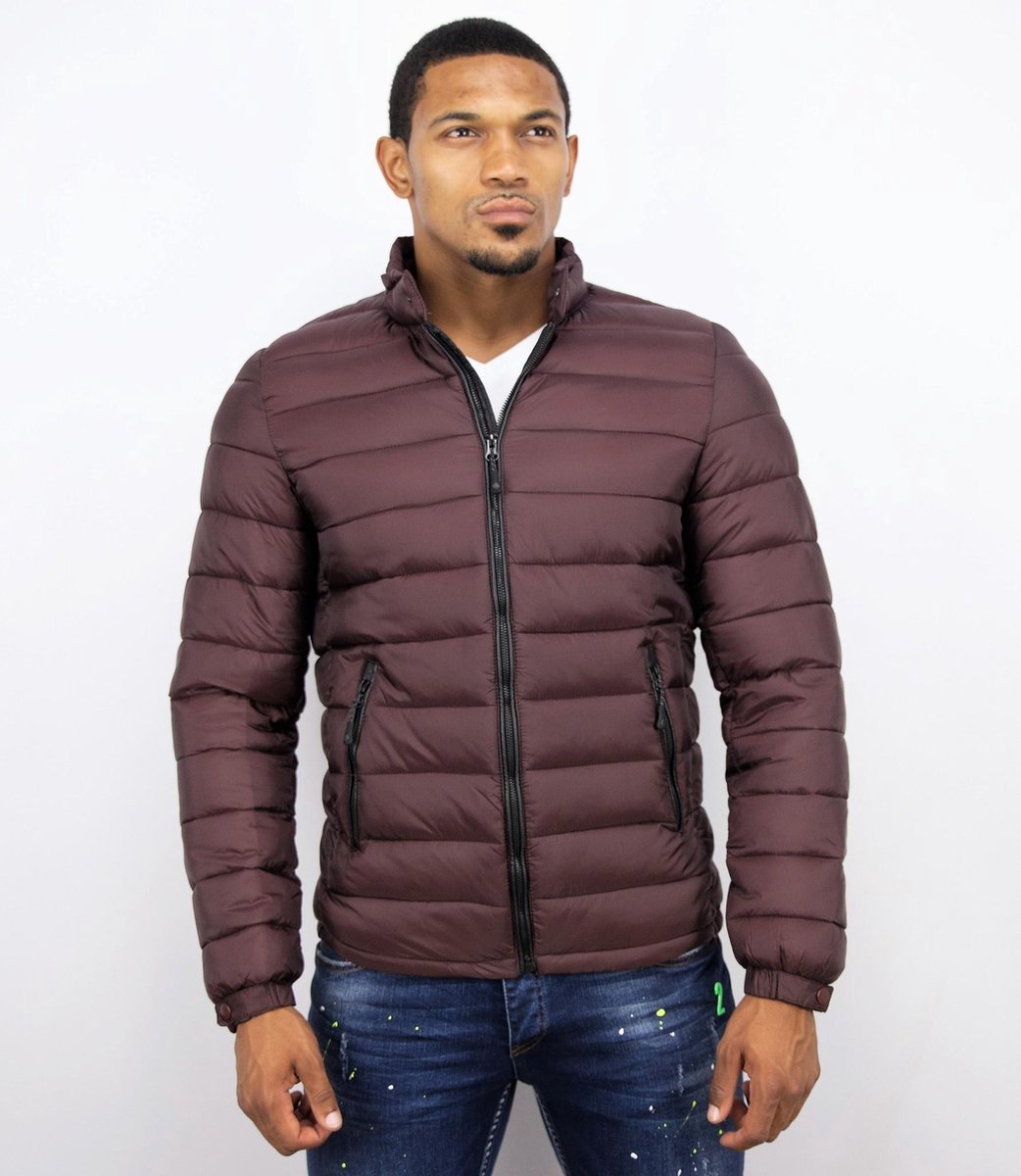 Enos Winterjassen - Heren Winterjas Kort - Down Jack - Bordeaux - L
