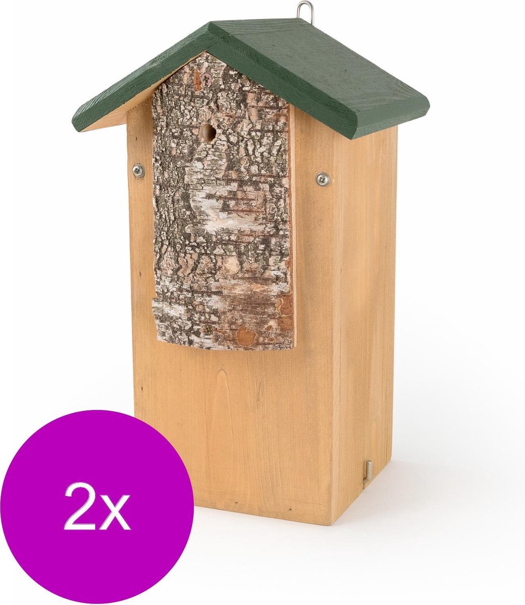Wildbird Nestkast Specht Phoenix - Broeden - 2 x 19x17x31.8 cm Bruin Groen