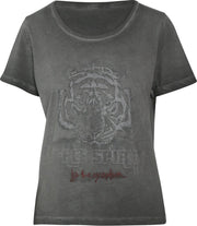 Cassis - Katoenen T-shirt met tijgerprint - Antraciet