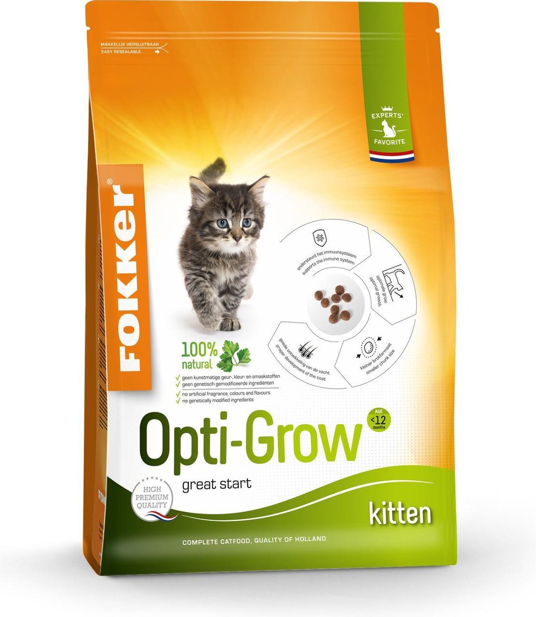 Fokker kat opti-grow kattenvoer 2