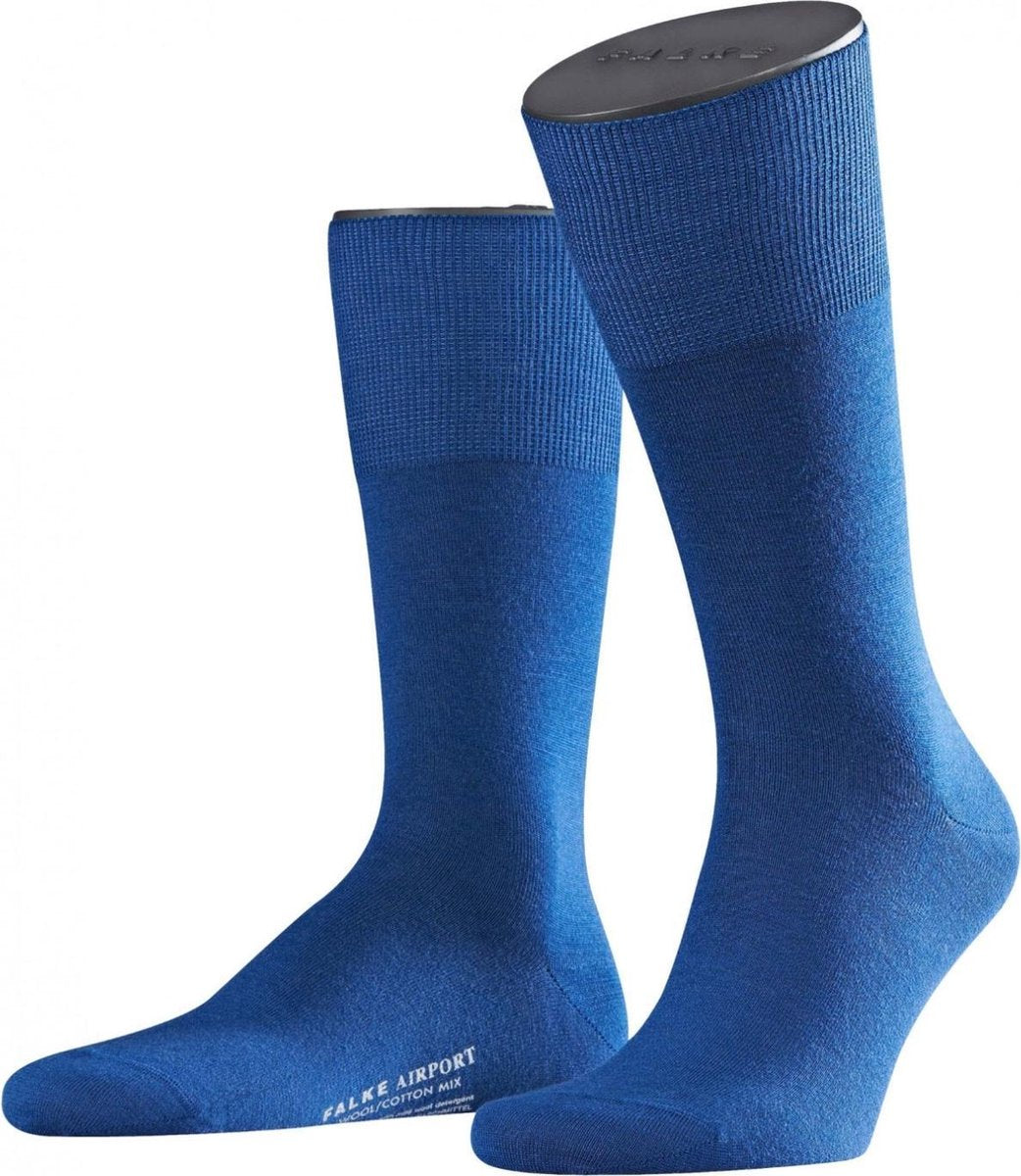 FALKE Airport Heren Sokken - Royal Blue - Maat 47-48