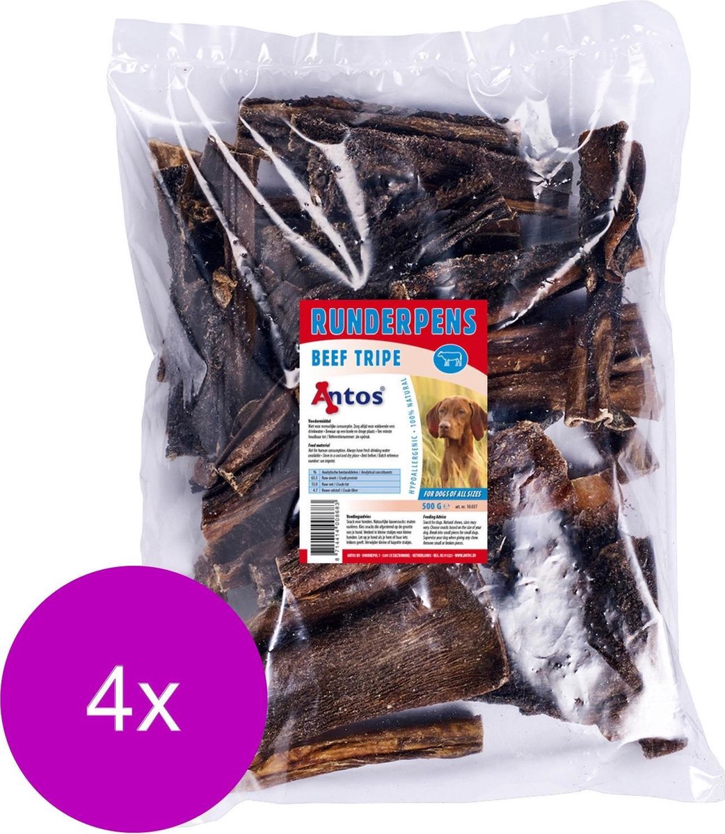 Antos Pensstaafjes - Hondensnacks - 4 x Rund 12 cm 500 g