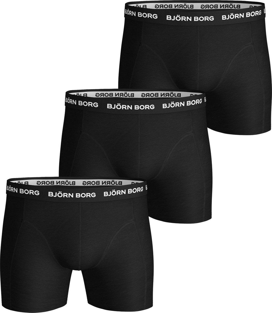 Björn Borg Heren Heren Boxershort Zwart Medium Leg 3-Pack - M