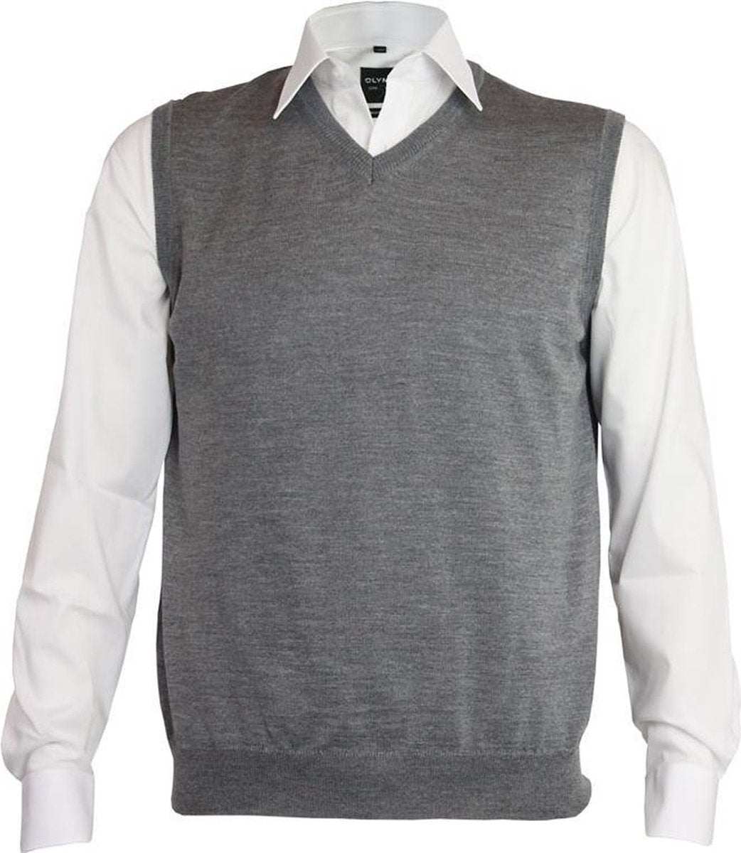 OLYMP heren spencer wol - V-hals - grijs -  Maat XXXL
