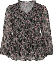 blouse in polyestervoile met bloemenprint