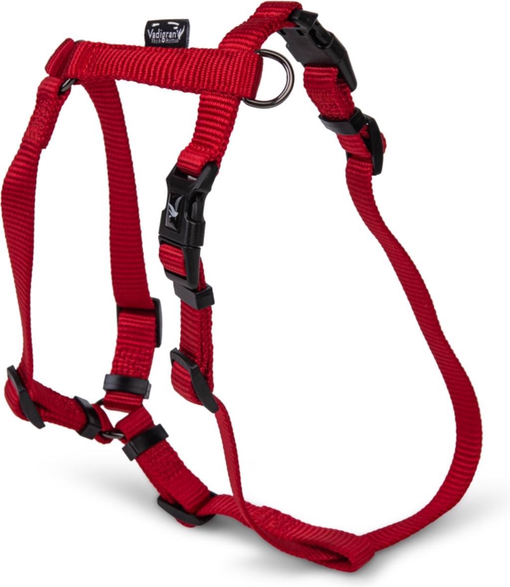 Dierenbenodigdheden Vadigran H-Harnas Classic Nylon Rood 56-77Cmx25Mm L