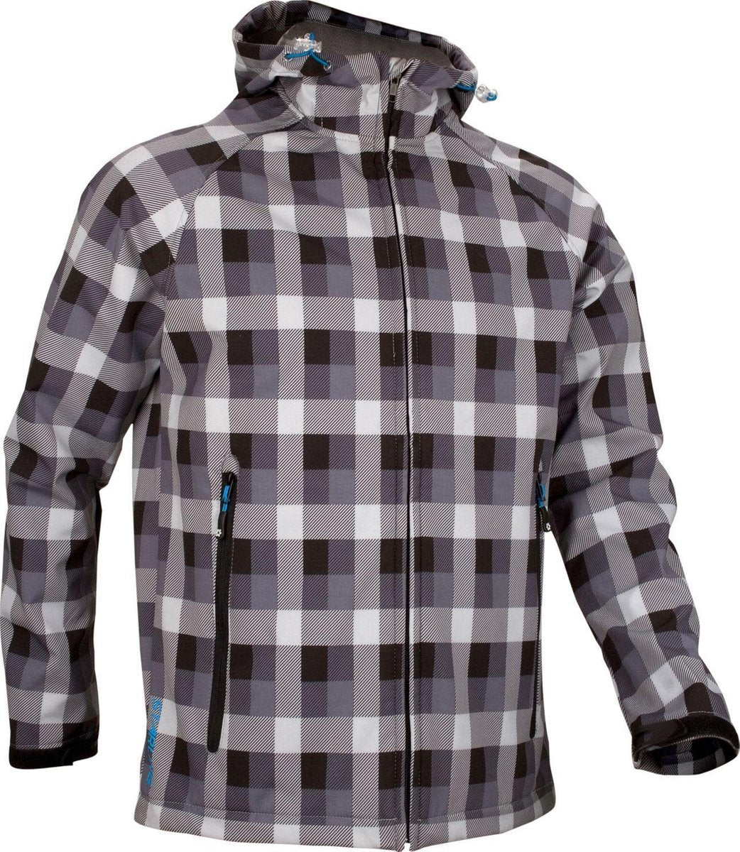 Starling Softshell Jack met Capuchon - Heren - Lichtgrijs/Donkergrijs/Zwart - S