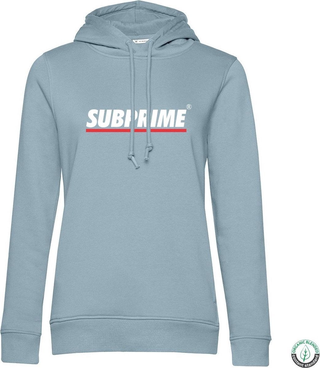 Subprime - Dames Hoodies Hoodie Stripe Sky Blue - Blauw - Maat L