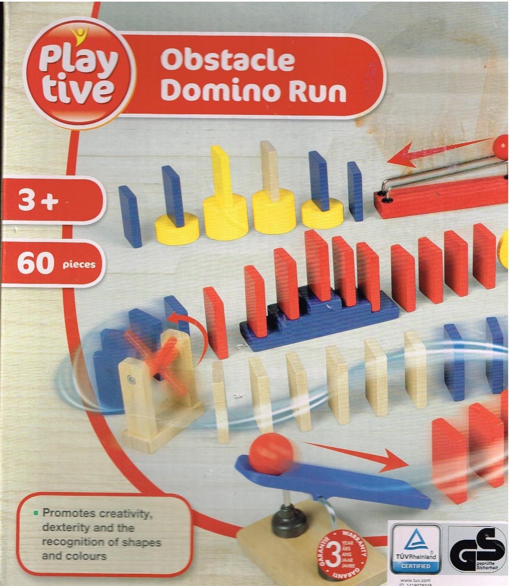 Playtive - houten hindernis domino - 60-delig