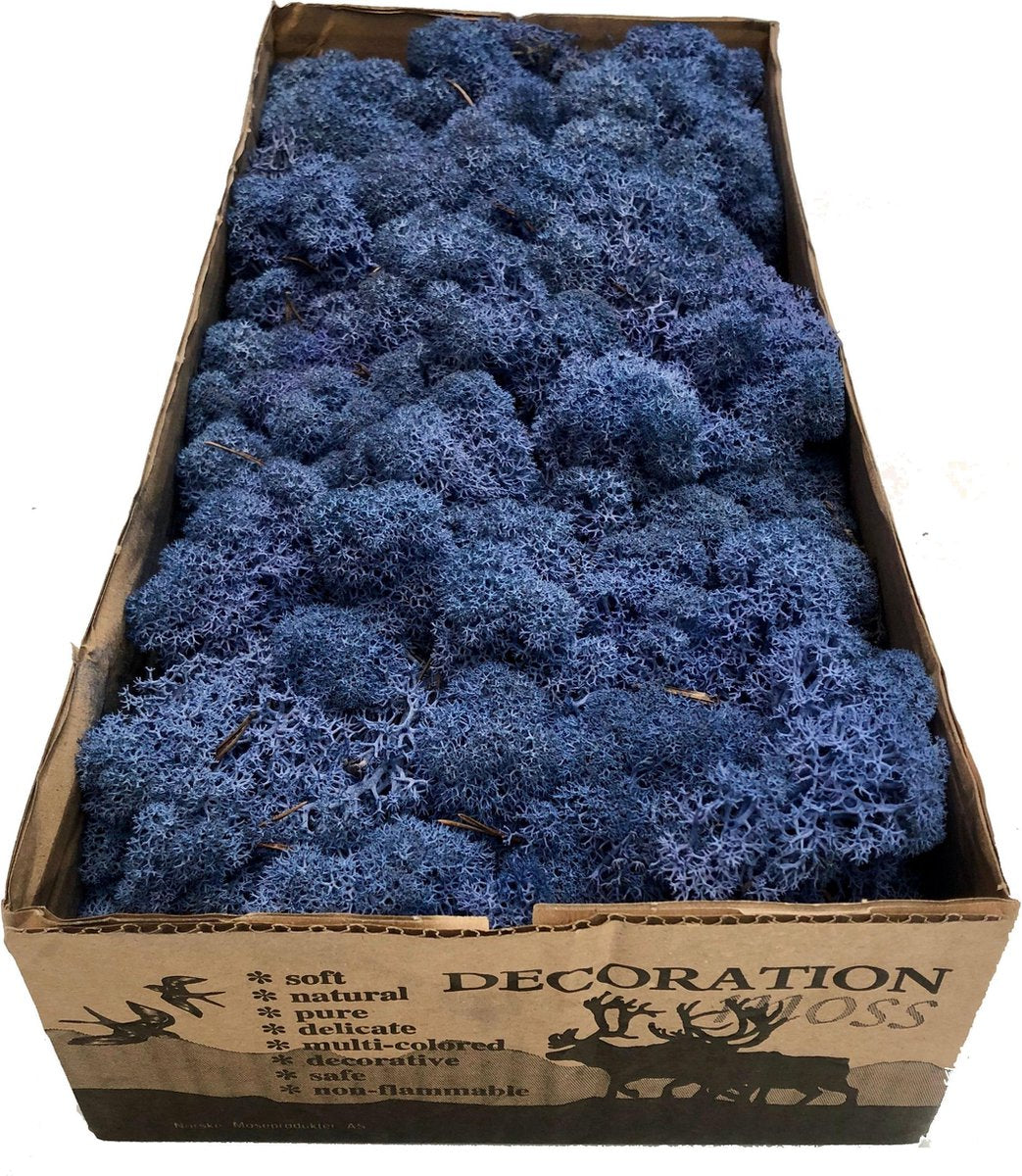 MosBiz Rendiermos royal blue per 500 gram voor decoraties
