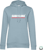 Subprime - Dames Hoodies Hoodie Stripe Sky Blue - Blauw - Maat XXL