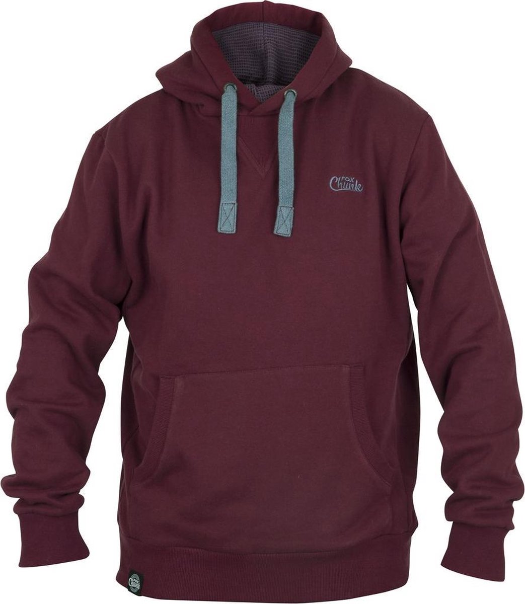 Fox Chunk Ribbed Hoodie | Burgundy | Maat S