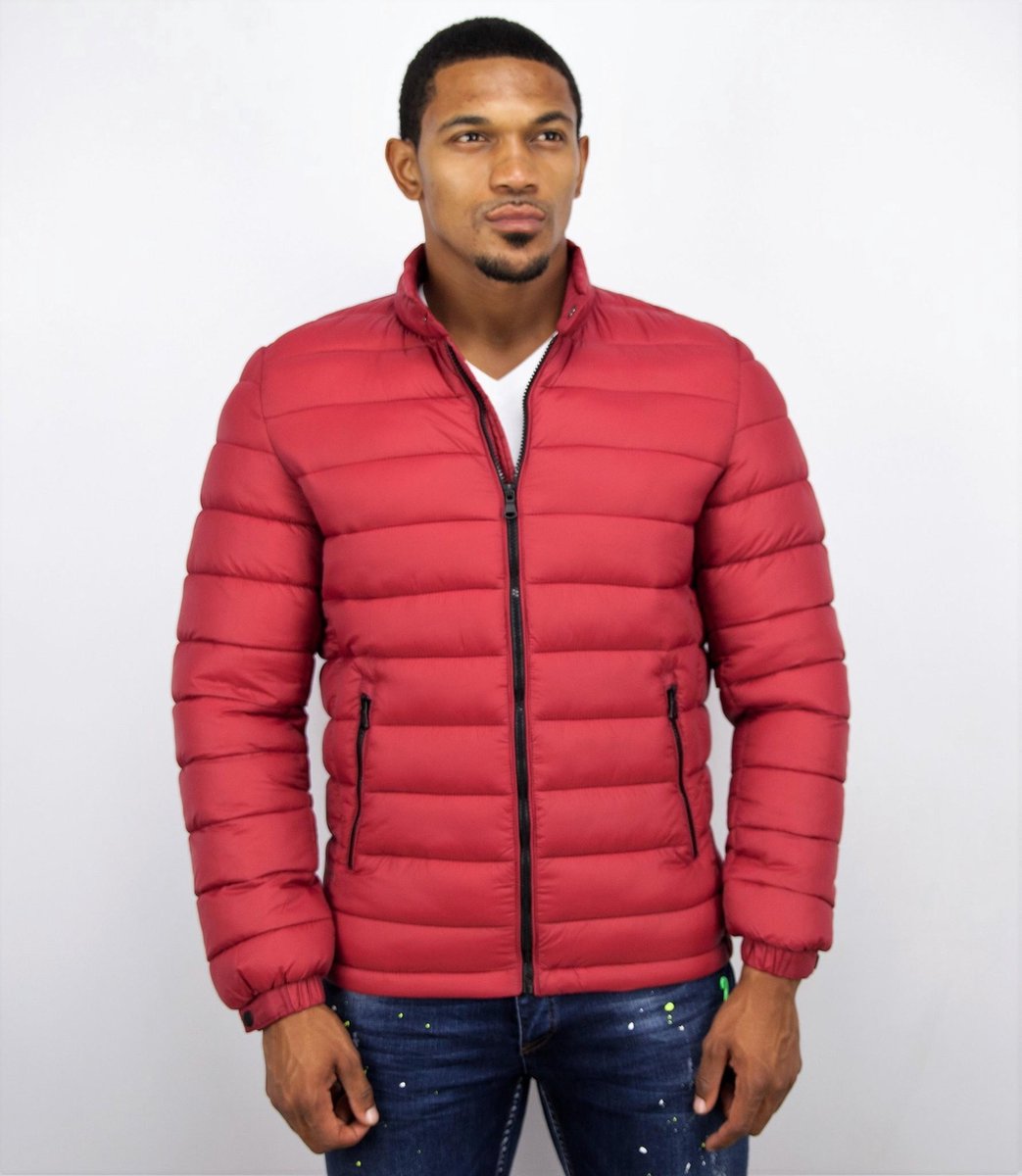 Enos Winterjassen - Heren Winterjas Kort - Down Jack - Rood - XL