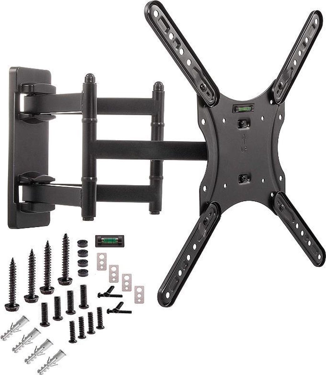Springos TV Muurbeugel met Lange Arm - 14" tot 60" - Full Motion Draaibaar / Kantelbaar - Universeel - Zwart