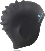 #DoYourSwimming - Badmuts voor volwassenen - »Franklin« - silicoon (Spandex) - perfecte pasvorm en extra oorbescherming - zwart