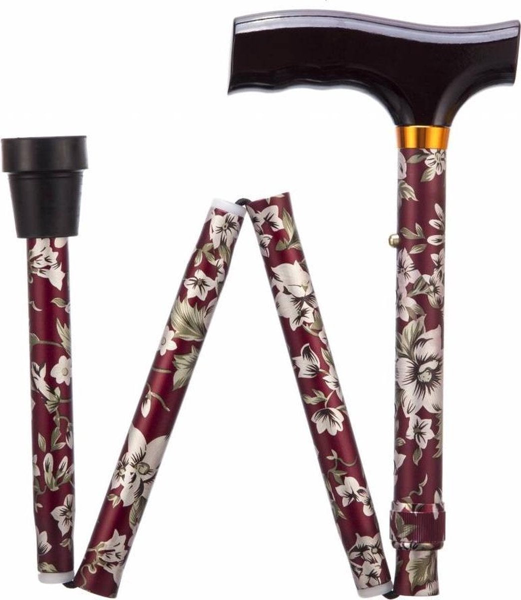 Opvouwbare wandelstok - Burgundy - 84/94 cm