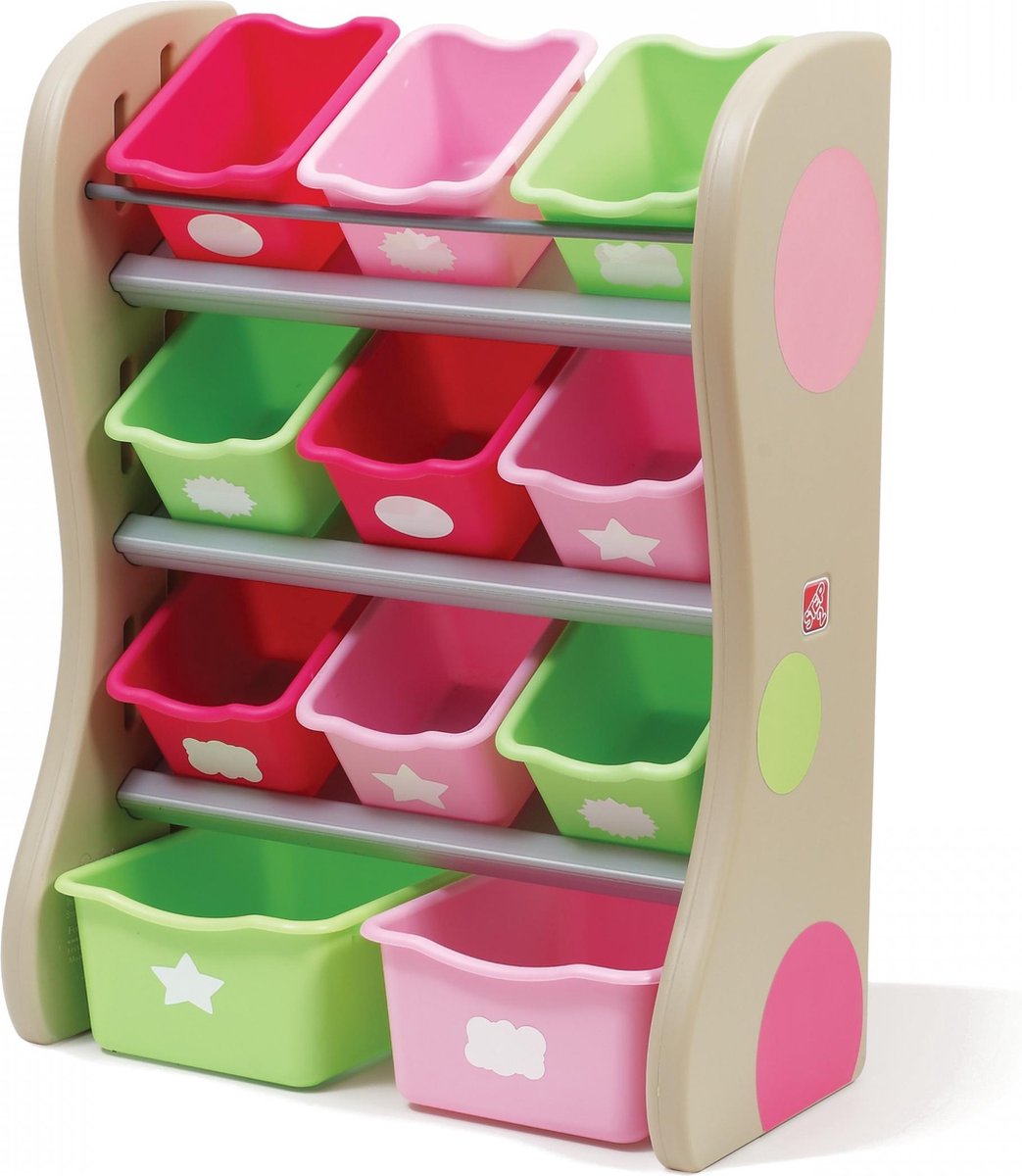 Step2 Fun Time Room Organizer - Opbergkast met 11 opbergbakken - Incl. Veiligheids-muurverankering