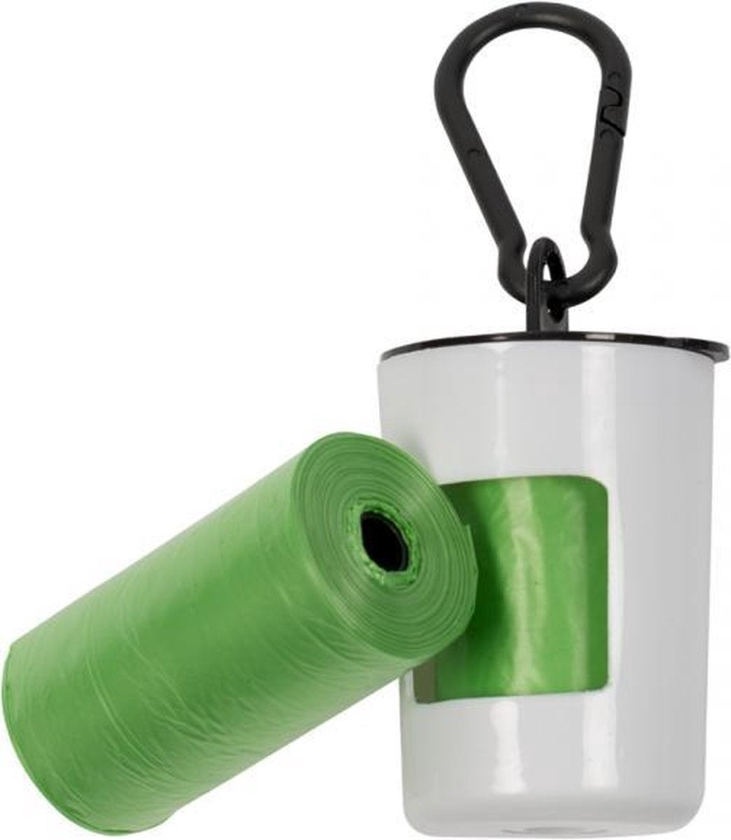 Duvo+ Poepzakjes bio dispenser koker op blister Groen 2x20st