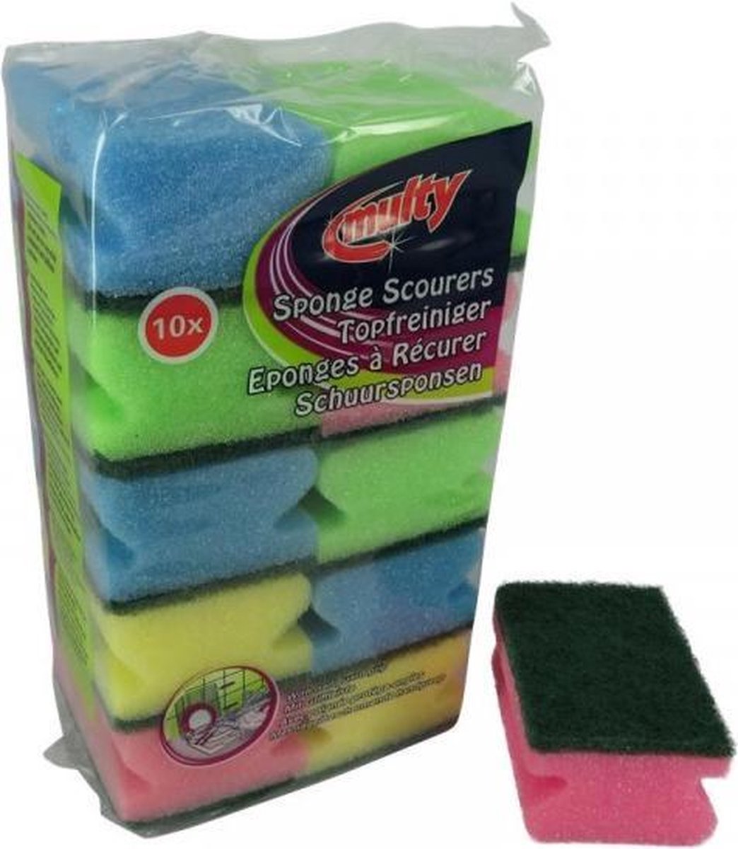 Multy Schuursponsen 10 Stuks 4 Assorti Kleur