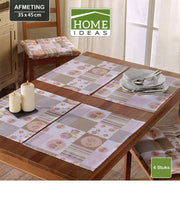 Placemats -  Flowers - 35 x 45 cm – Oud roze -  4 Stuks