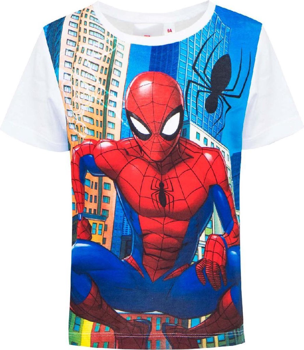 Marvel Spiderman T-shirt - wit - maat 98 (3 jaar)