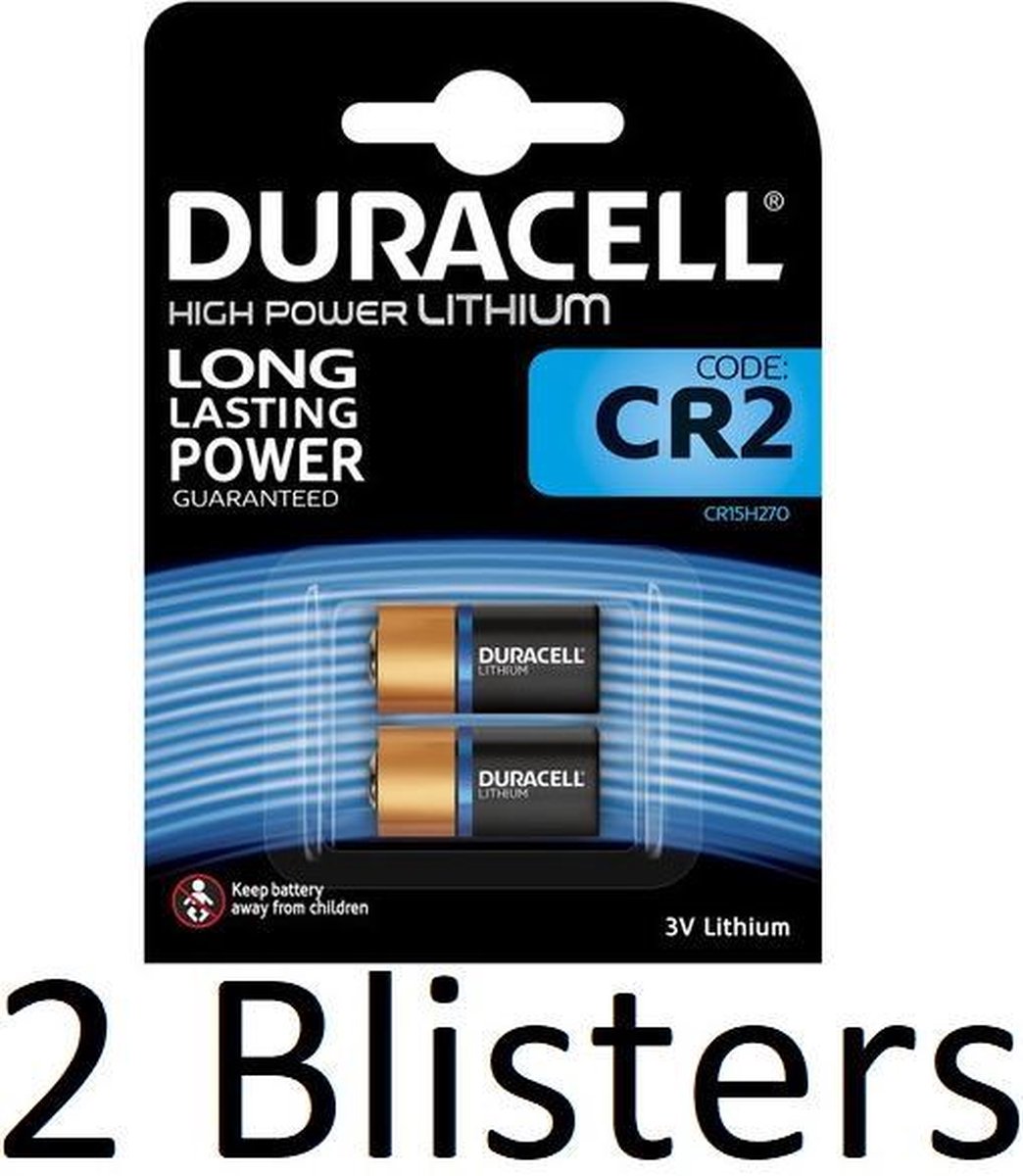 4 Stuks (2 Blisters a 2 st) Duracell CR2 High Power Lithuim Batterij