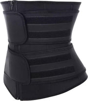 Premium Chibaa XLARGE 'DOUBLE Waist Plus' sport waisttrainer Zwart Neopreen - Fitness Steunband - Afvalband - dubbele sluiting - Zweetband - Vermager - Dubbel sluiting voor betere pasvorm | Weight LossL