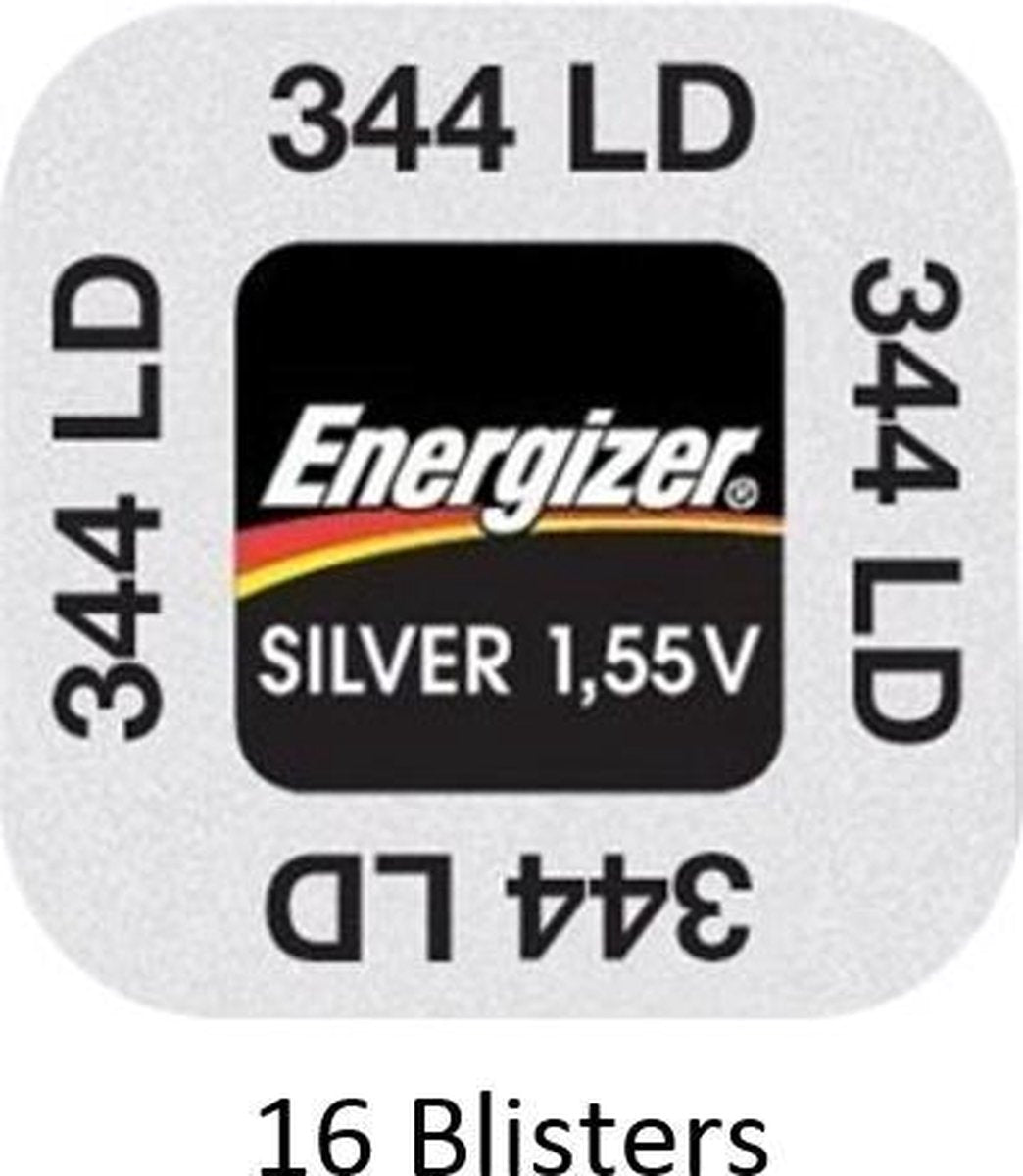 16 stuks (16 blisters a 1 stuk) Energizer Zilver Oxide Knoopcel 344/350 LD 1.55V